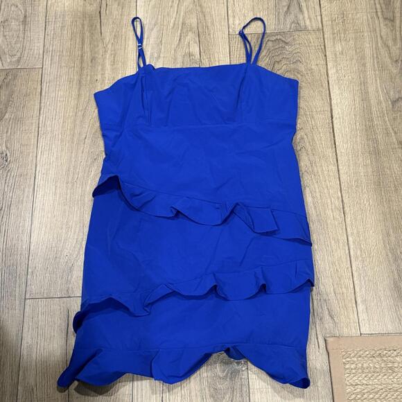 TCEC Dresses & Skirts - TCEC Blue Mini Dress with Ruffle Detail